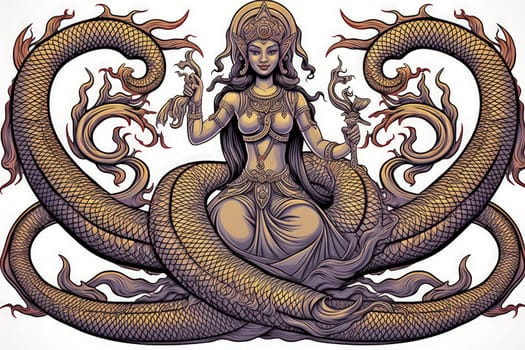 Journey into the realm of fantasy and encounter the serpentine naga, mystical creatures that possess a unique blend of human and snake-like characteristics.