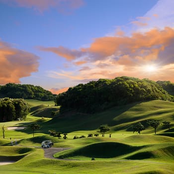 Golf place with wonderful green for adv or others purpose use