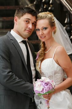 Portrait of Happy wedding couple - just married