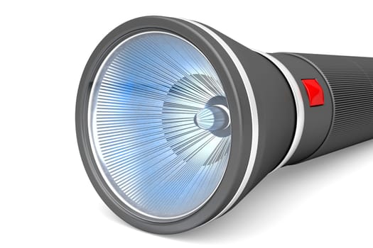 Close-up image of LED flashlight