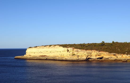Algarve coast near Armacao de Pera in Portugal