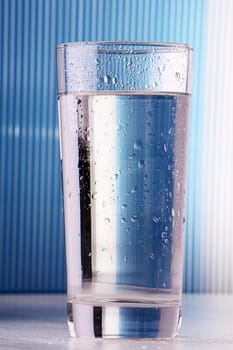 Glass of tap water on the table