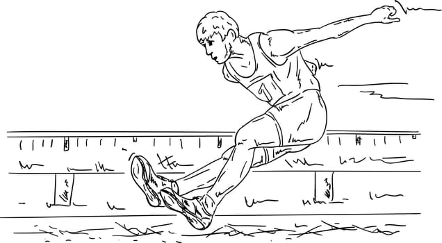 vector - man in action - Long Jump