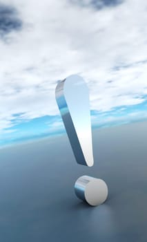 The big exclamation mark silver blue
