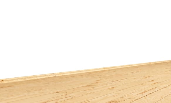 Wall with wooden floor diagonal - birch peeled