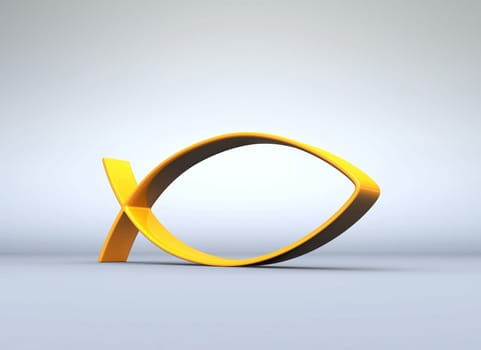 3D ICHTHYS Gold on Grey 04