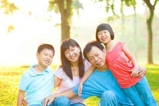 Attractive Asian Family Outdoor Lifestyle