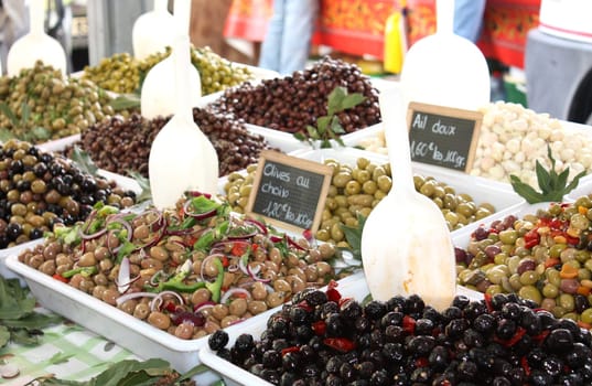 Olives at the weekly market in Saint Tropez