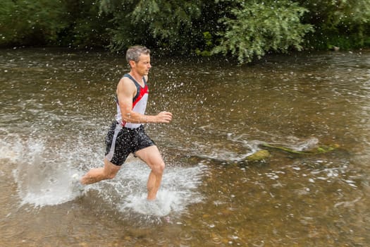 Trail running through a stream