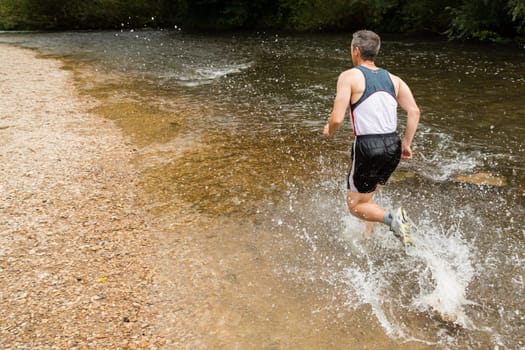 Trail running through a stream