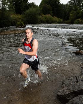 Trail running through a stream