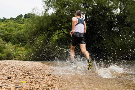 Trail running through a stream