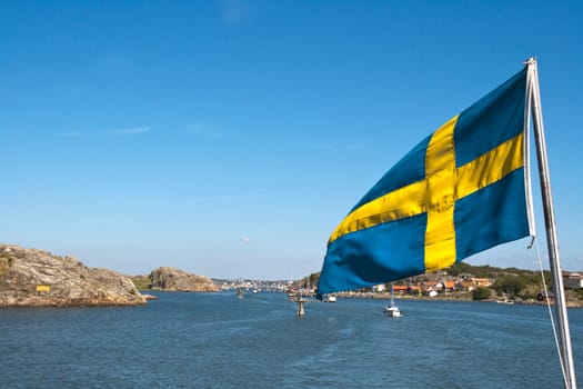 Swedish flag on boat tour