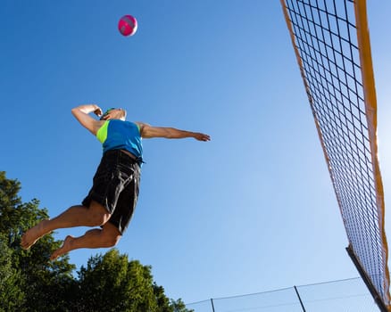 Beach volleyball players