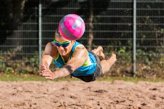 Beach volleyball players