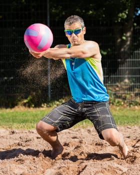 Beach volleyball players