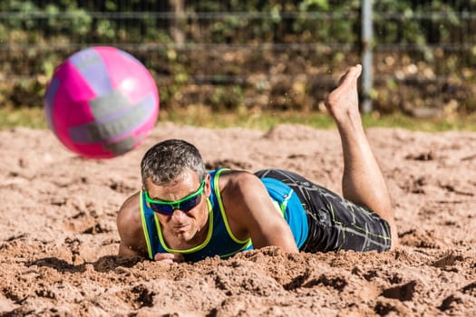 Beach volleyball players