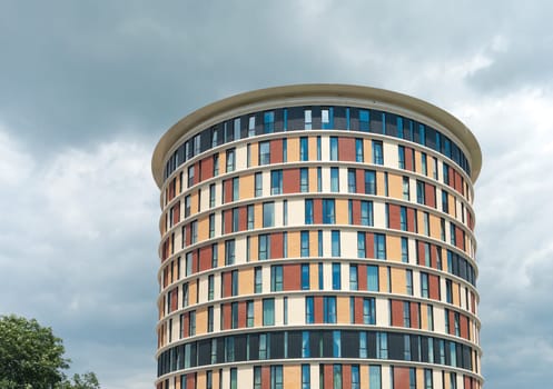colorful new modern apartment building in zutphen, netherlands