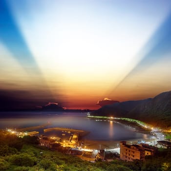 Outside Kiyama fishing port Sunrise, Taiwan