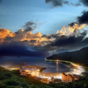 Outside Kiyama fishing port Sunrise, Taiwan