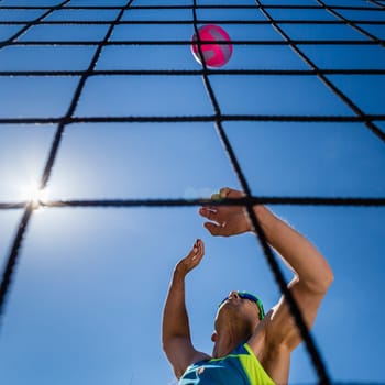 Beach volleyball players