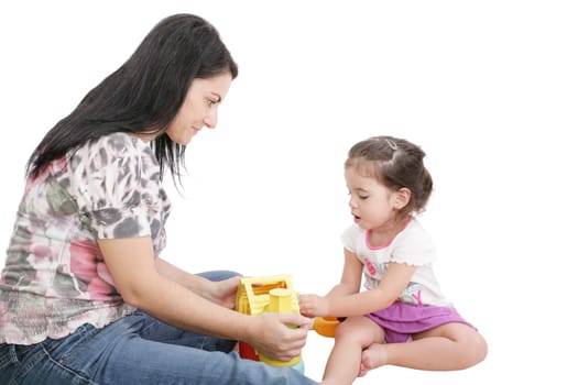 Mom plays with her daughter