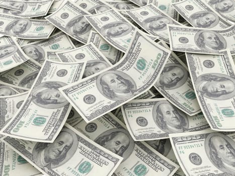 Money Pile $100 dollar bills