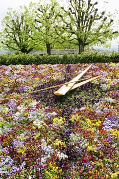 large flower clock in Switzerland