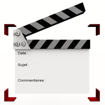 Clapperboard on white background