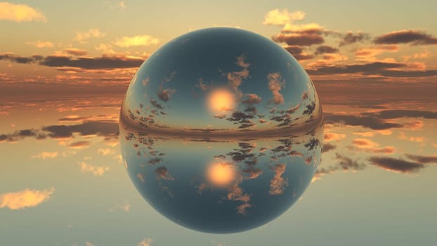 sunset and bubble