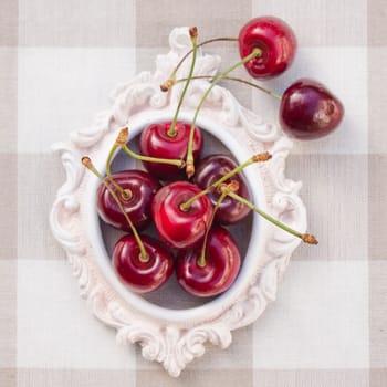 Cherries served in a small setting