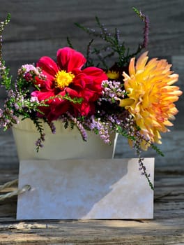 Flower greeting in autumn