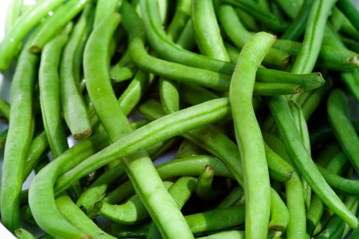 Detail of the fresh green beans