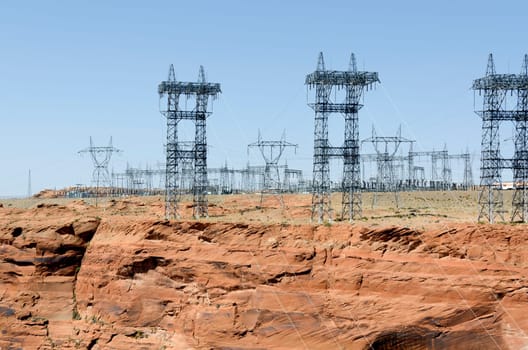 power line in Page Arizona in the United States of America