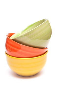 Peel in yellow,orange and green stacked on top of each other