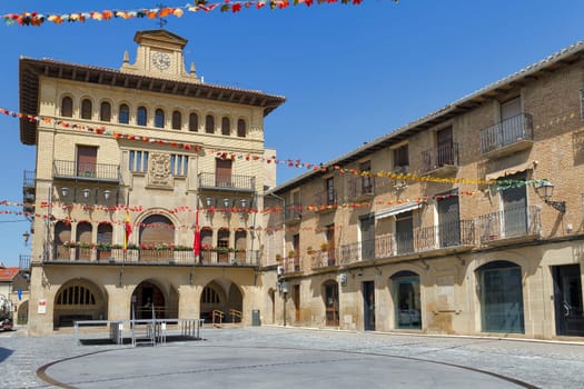 town hall olite village in navarra spain