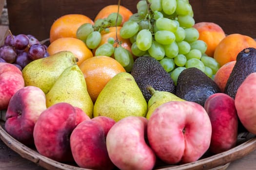 Still life with summer vegetables and fruits