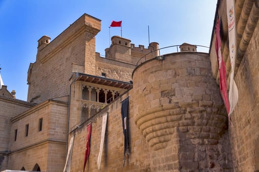 public castle of olite village in navarra spain
