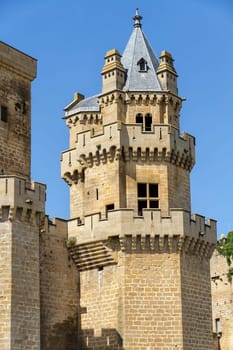 public castle of olite village in navarra spain