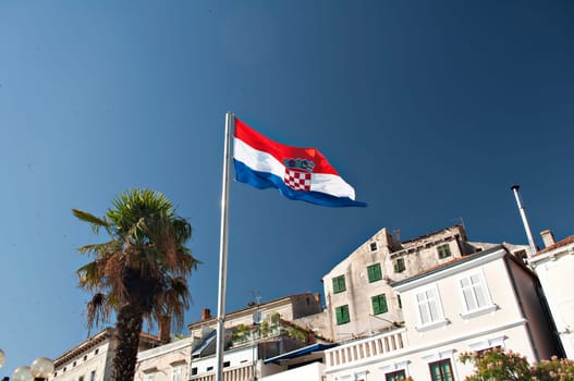 Flag of Croatia in the city of Sibenik