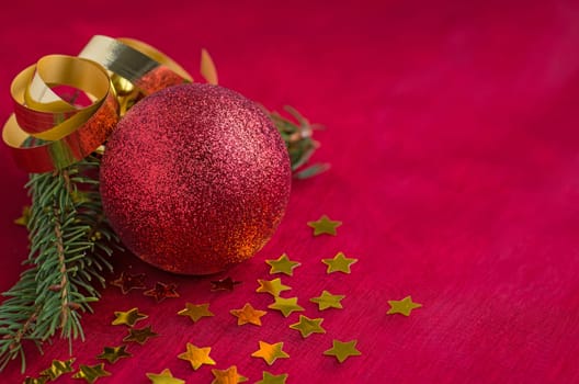 Christmas decoration with Christmas tree baubles