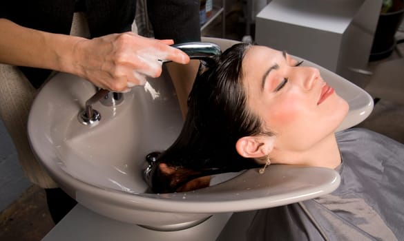 A day at the salon starts with shampoo