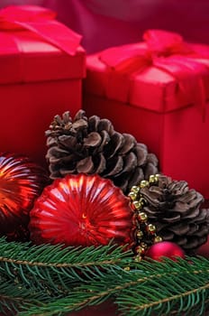 Christmas decorations with gifts