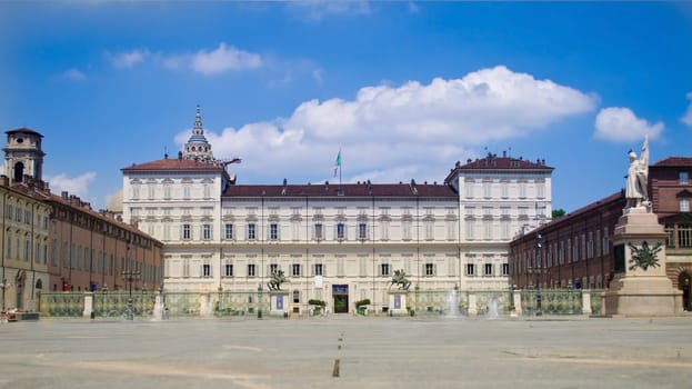 Facade of the Royal Palace in Turin, Italy