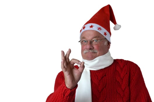 Santa Claus pointing with finger