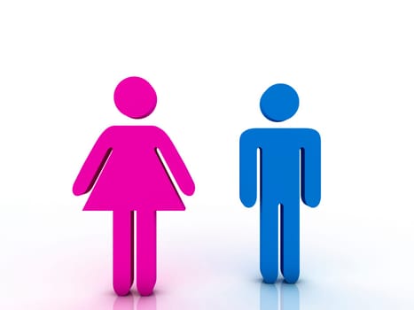3d male and female sign