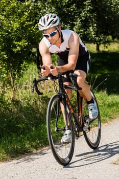 Triathlete on the bike