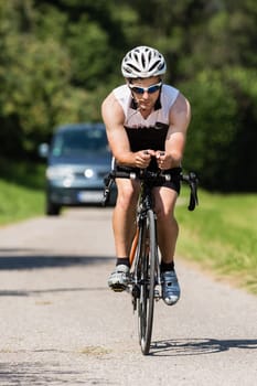Triathlete on the bike