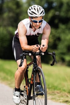 Triathlete on the bike