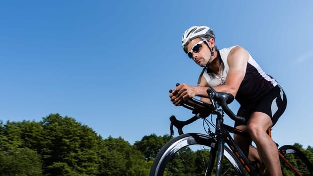 Triathlete on the bike